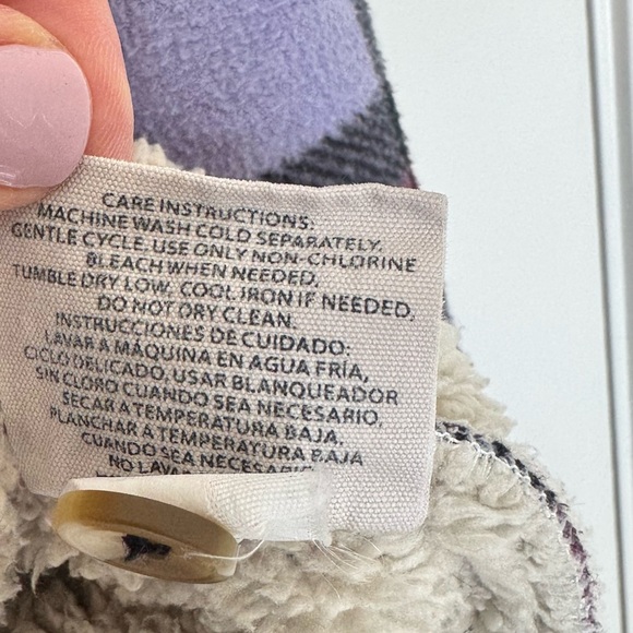 Sage Collective Plaid Plush‎ Sherpa Lined Fleece Flannel Purple Size XS - Picture 5 of 7